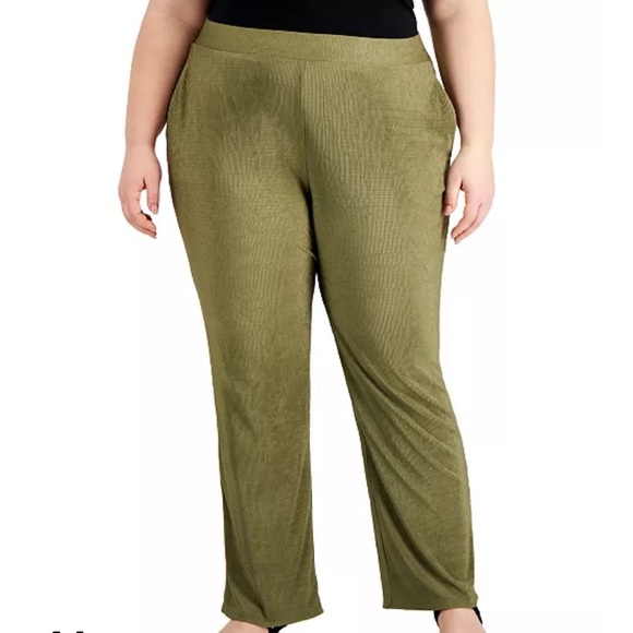 A classic bootcut silhouette defines these plus size pants from Alfani. - Picture 2 of 4